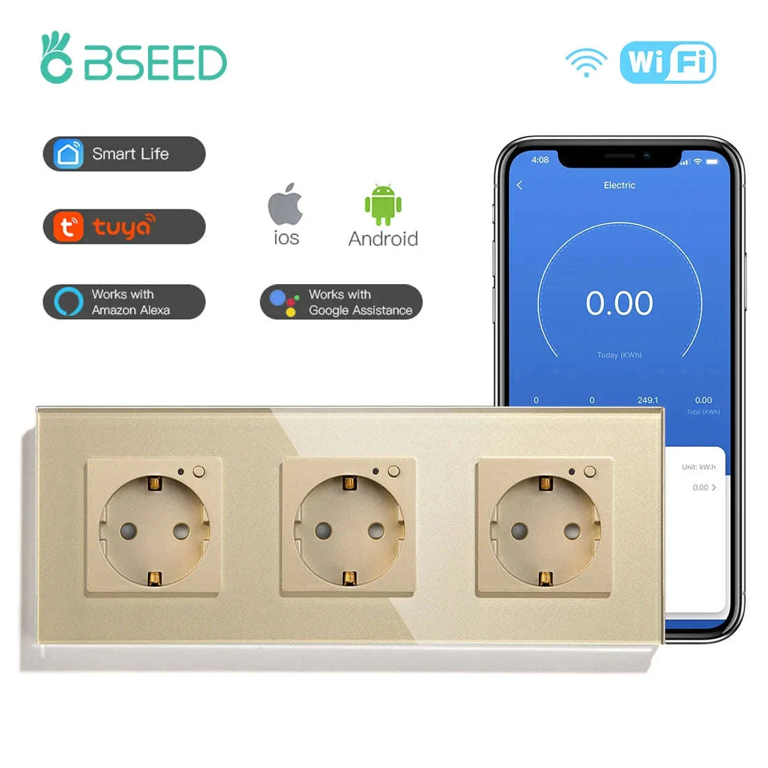EU 16A Wall Power Socket with Glass Panel (110–250V) - Image 30
