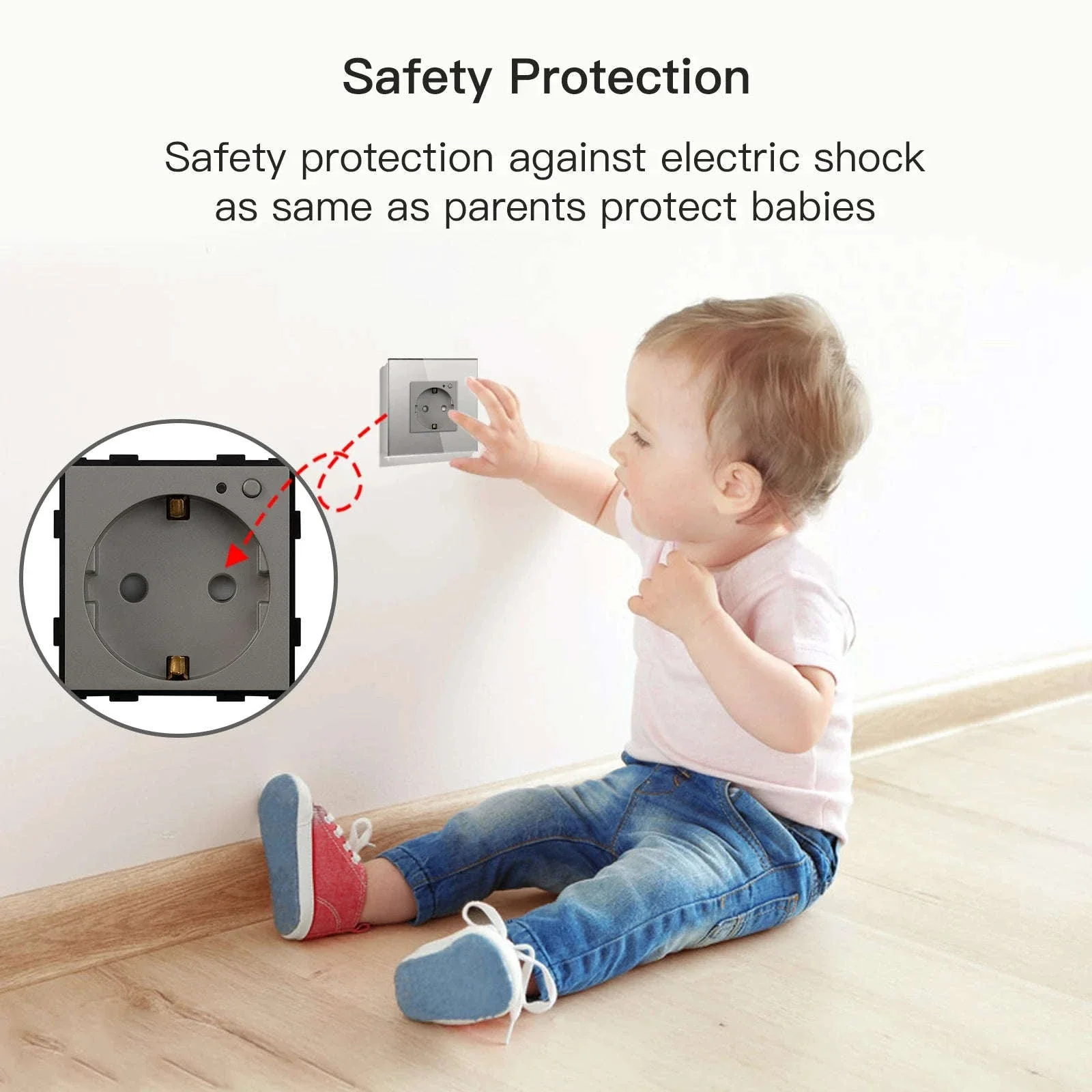 EU 16A Wall Power Socket with Glass Panel (110–250V) - Image 6