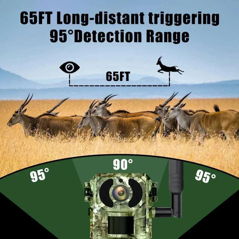 4G Solar Trail Camera 4MP 2K Night Vision PIR Motion EU - Image 6