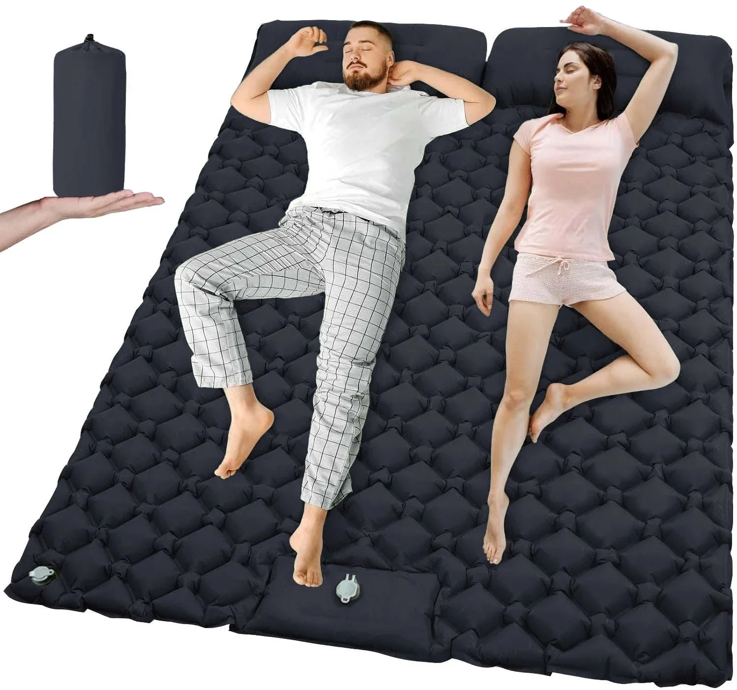Extra Wide Inflatable Sleeping Pad for Camping Travel - Image 12