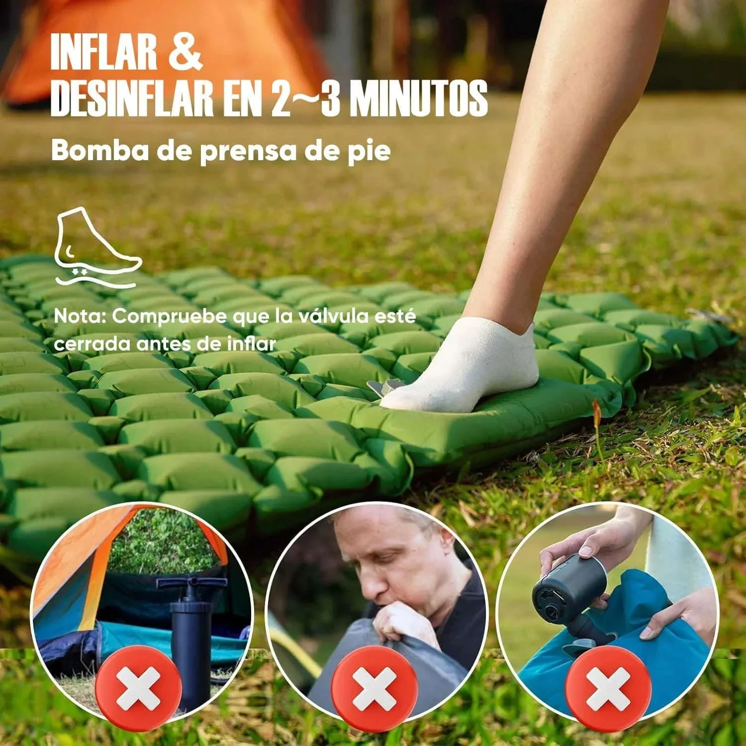 Extra Wide Inflatable Sleeping Pad for Camping Travel - Image 2