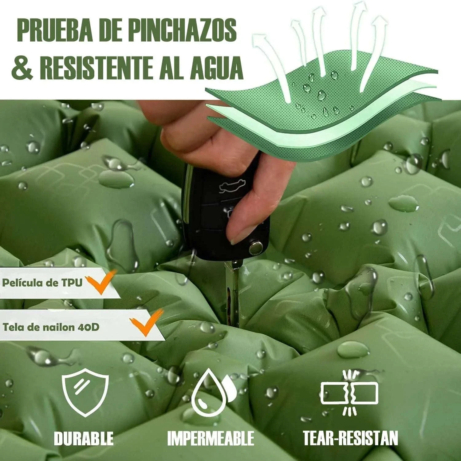 Extra Wide Inflatable Sleeping Pad for Camping Travel - Image 5