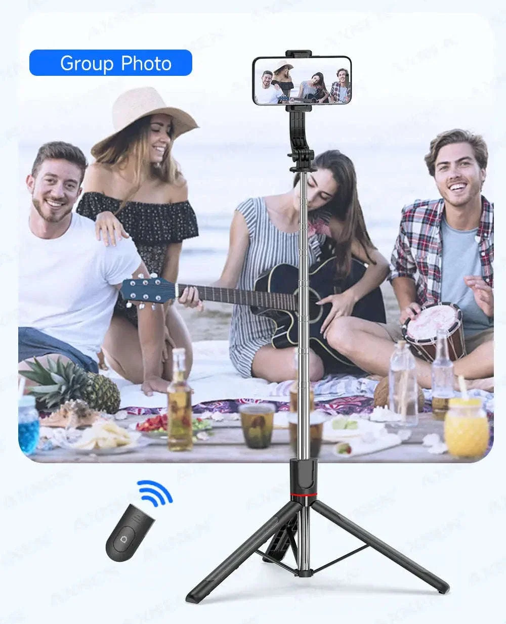 F15 Selfie Stick Tripod with Bluetooth Remote and LED Light - Image 20