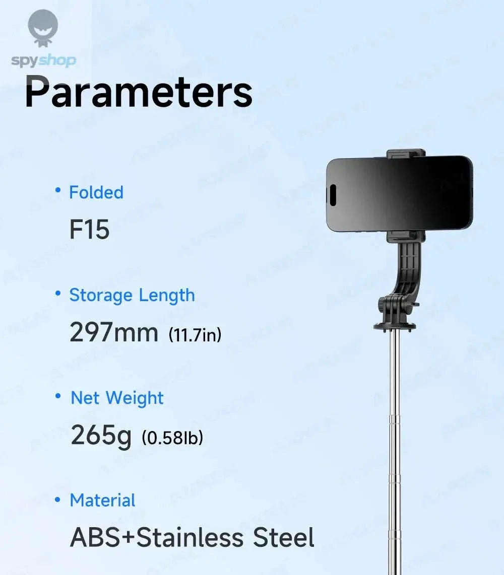 F15 Selfie Stick Tripod with Bluetooth Remote and LED Light - Image 23