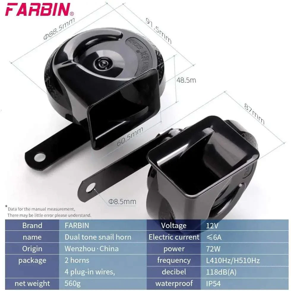 12V Super Loud Car Horn High/Low Tone Waterproof Electric Horn - Image 4