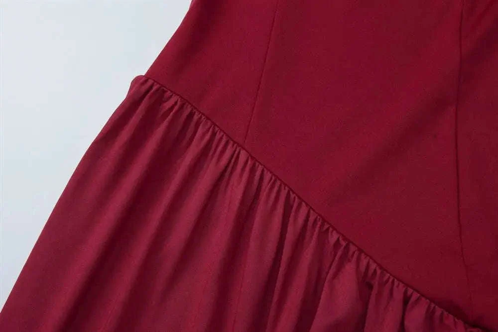 Elegant Sleeveless High Waist Slit Dress with Belted Sash - Image 29