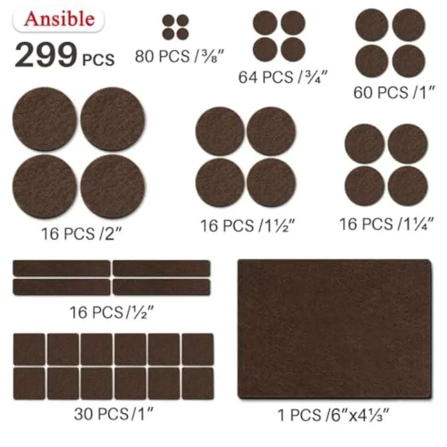 Felt Furniture Pads for Hardwood Floors Chair Leg Protectors - Image 8
