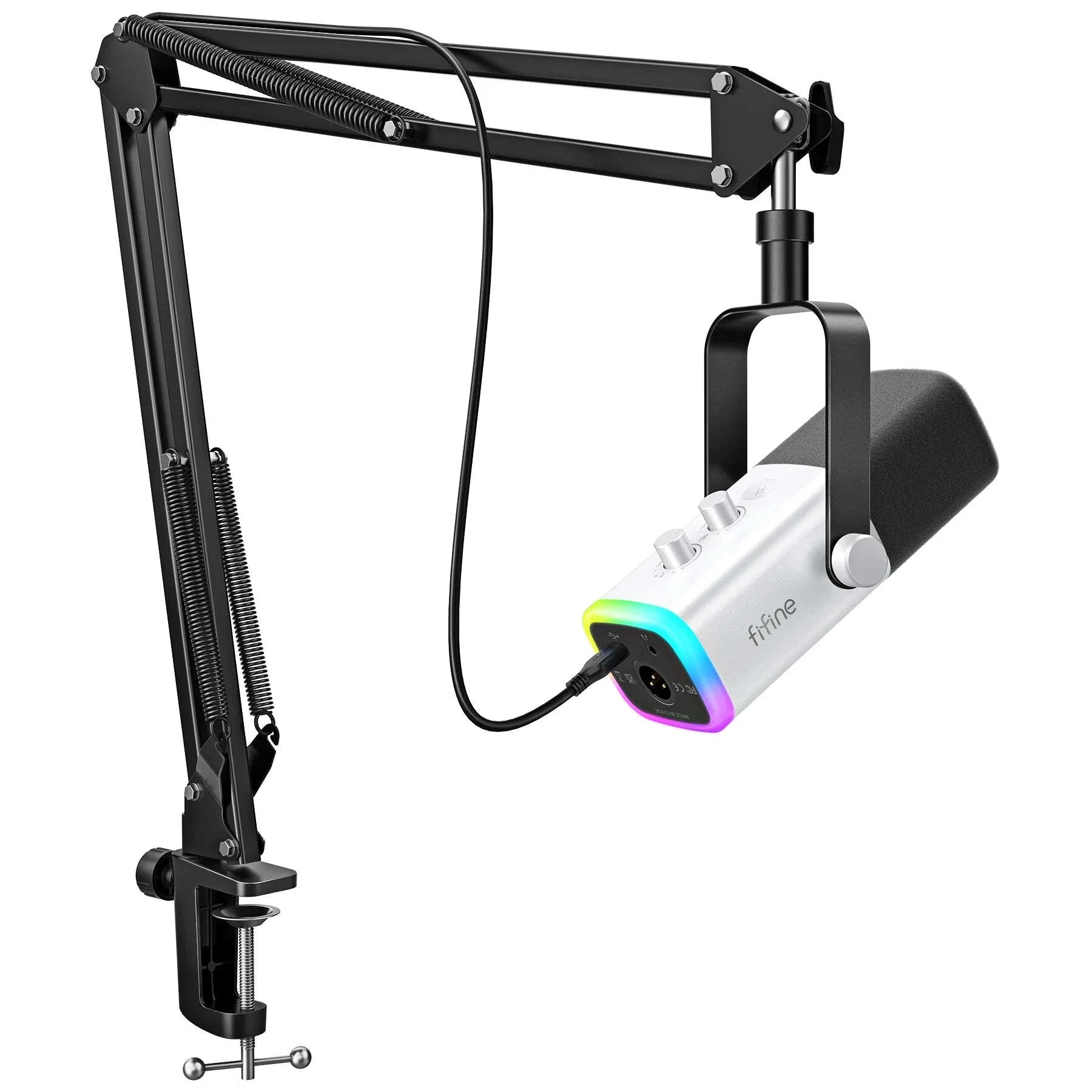 FIFINE AM8T Gaming Microphone Kit with USB/XLR and Boom Arm - Image 15