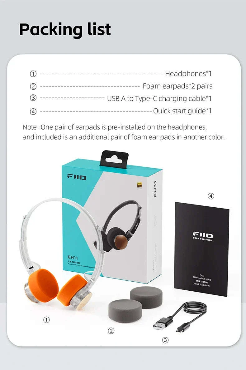 FiiO EH11 Bluetooth On-Ear Headphones with LDAC, 30H Battery & Dual Device - Image 22