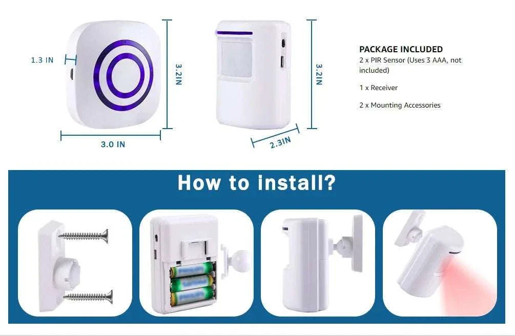 Wireless Motion Sensor Alarm System for Home and Shop - Image 11