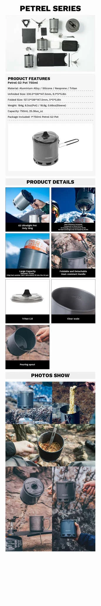 Ultralight Heat Exchanger Pot 750ml - Image 7