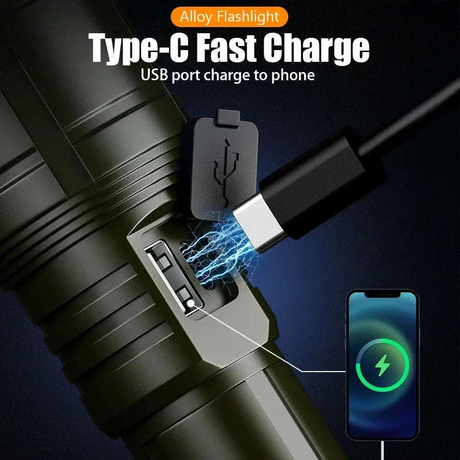 Rechargeable Zoomable Flashlight with Power Bank and 5 Modes - Image 13