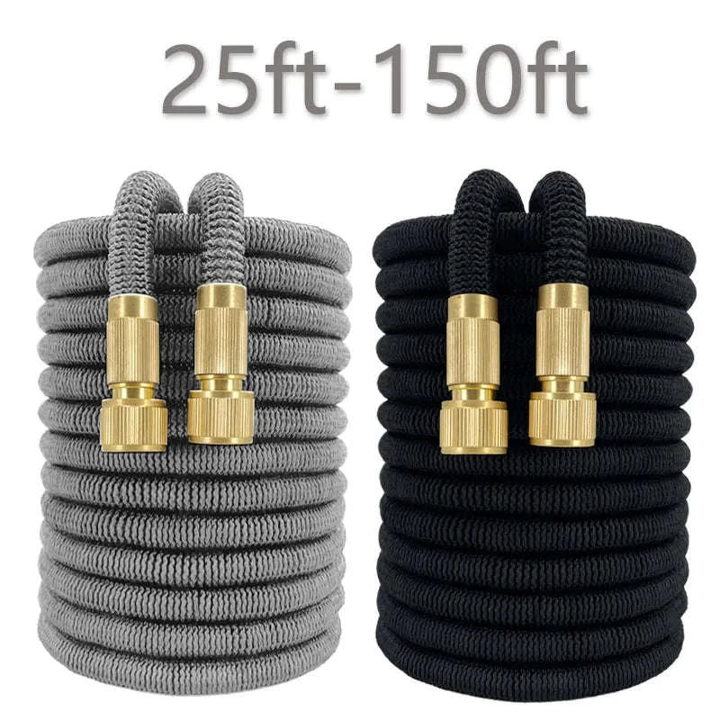 Flexible Garden Hose with High-Pressure Nozzle