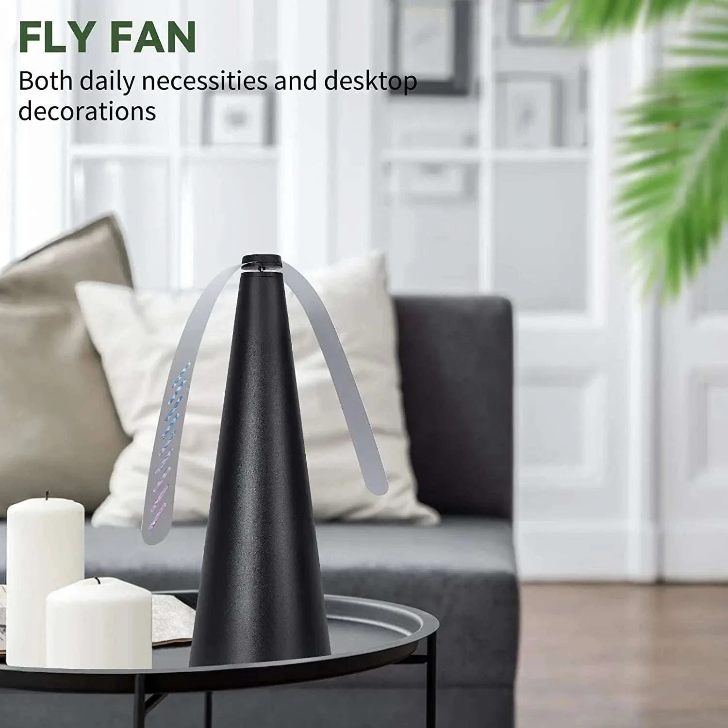 Fly Fan for Tables with Soft Blades, Quiet Airflow for Meals - Image 2
