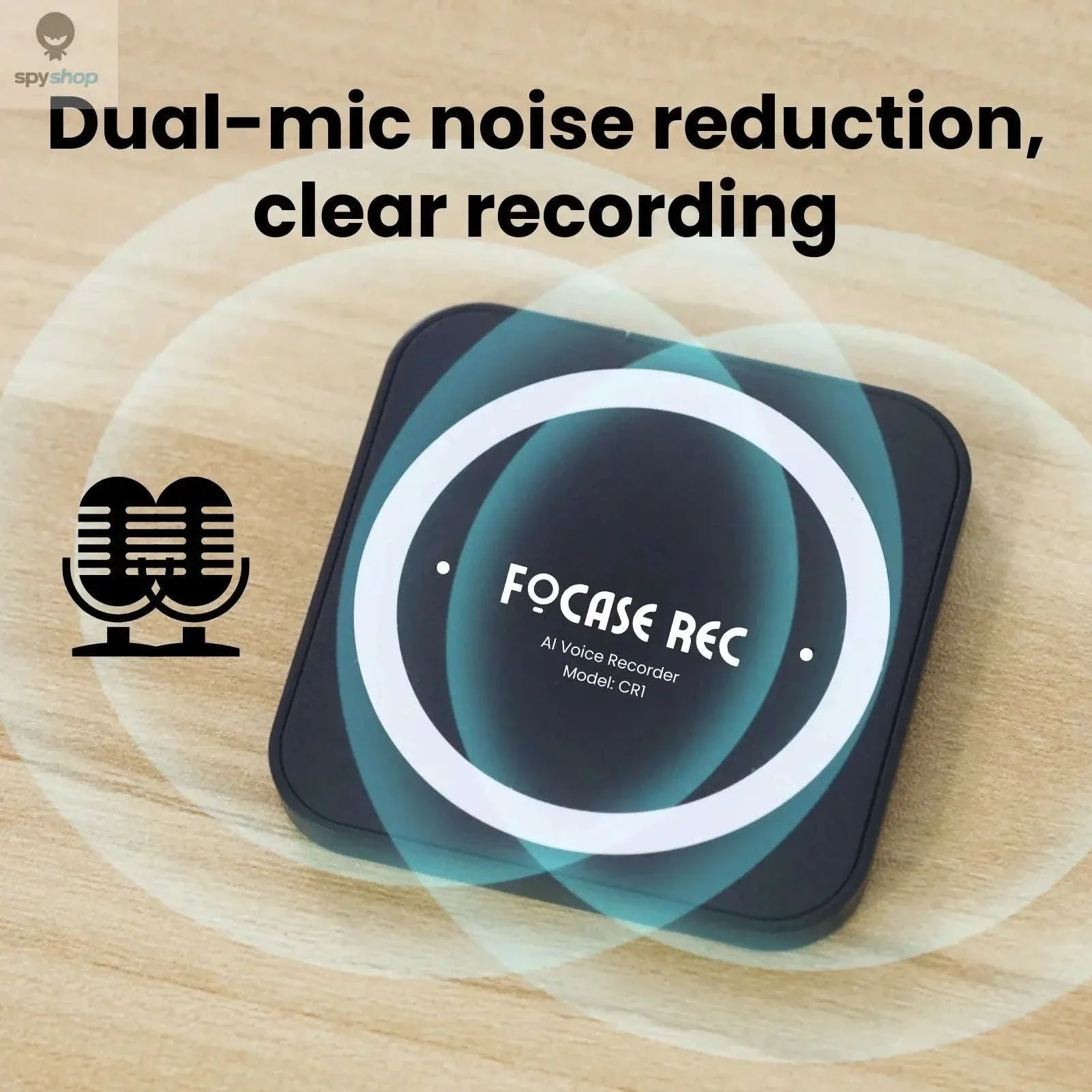 FoCase Rec CR1 AI Voice Recorder with Dual Mic Clarity, 64GB - Image 5