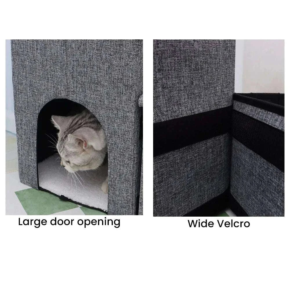 Foldable Dog Stairs with Storage 3-Step Pet Ramp for Bed & Sofa - Image 7