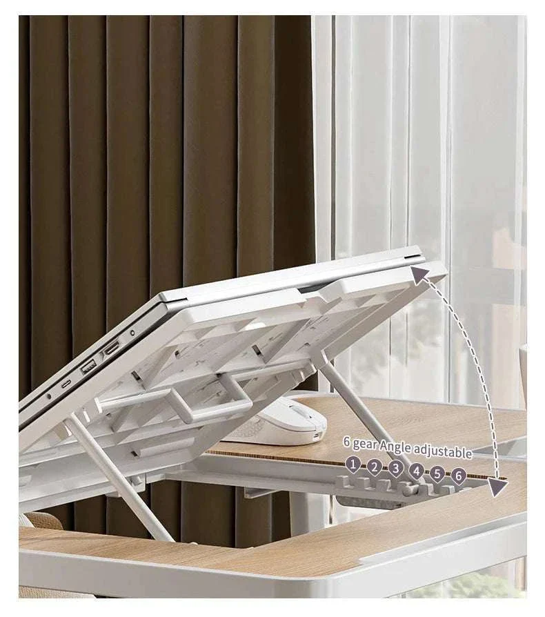 Foldable Laptop Desk with Drawers – Adjustable Reading & Bed Tray - Image 12