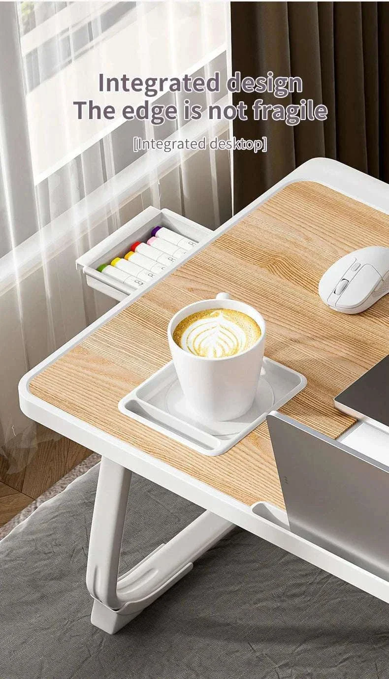 Foldable Laptop Desk with Drawers – Adjustable Reading & Bed Tray - Image 13