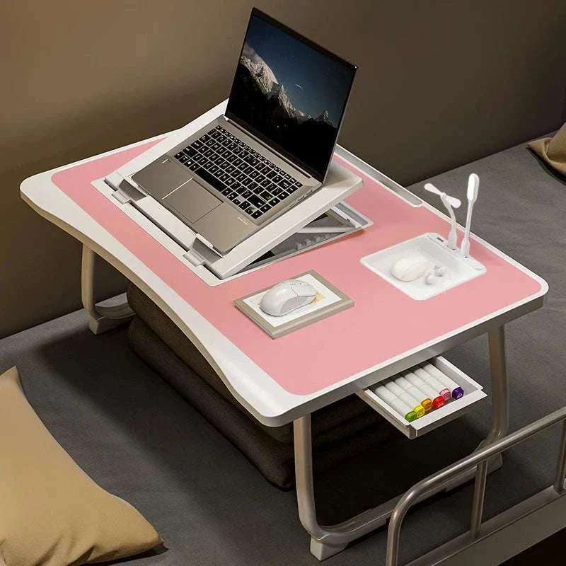 Foldable Laptop Desk with Drawers – Adjustable Reading & Bed Tray - Image 26