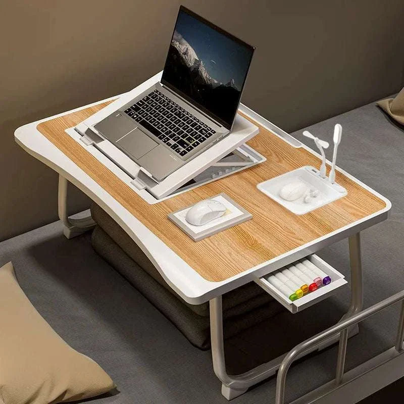 Foldable Laptop Desk with Drawers – Adjustable Reading & Bed Tray - Image 29