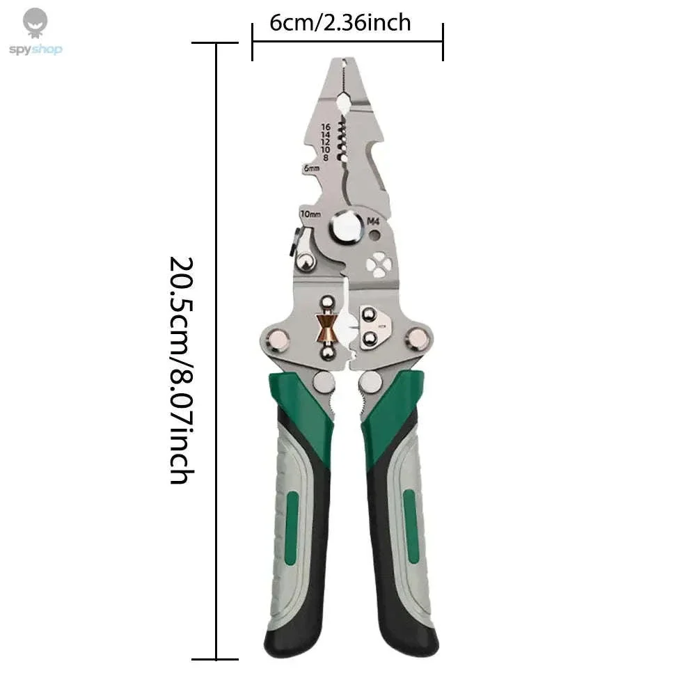 Folding Wire Stripper Pliers for Cutting, Crimping and Stripping - Image 9