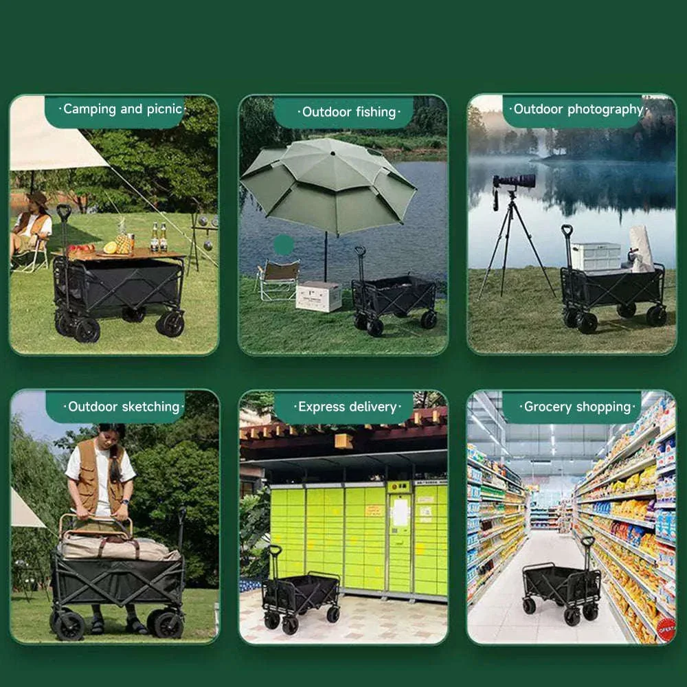 Folding Camping Cart with 100L/150L Capacity & All-Terrain Wheels - Image 49