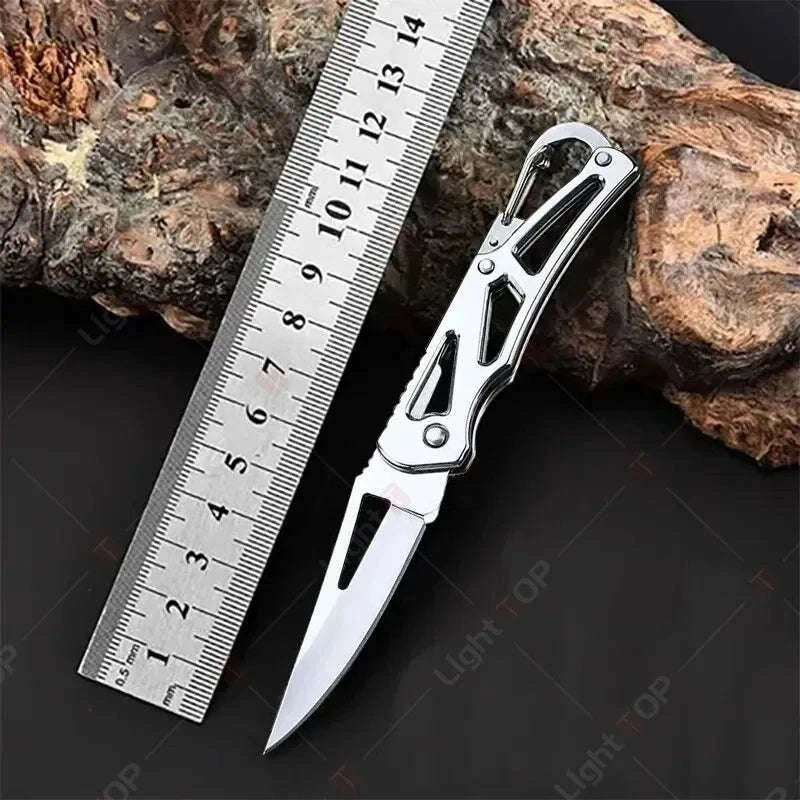 Folding Fruit Knife with Stainless Steel Blade and Keychain - Image 13