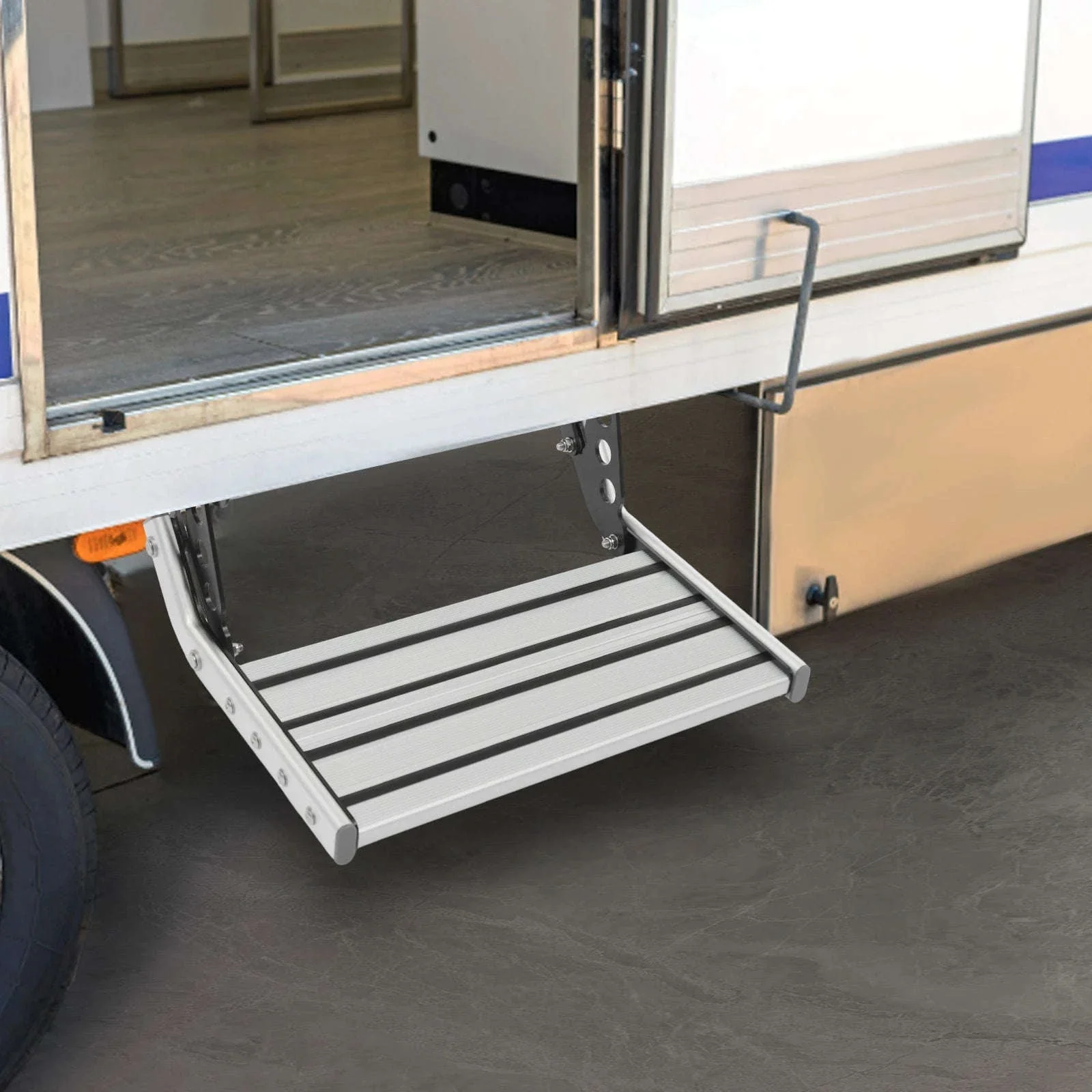 Folding RV Step Silver Aluminum Alloy 44cm with 12V LED Light - Image 2