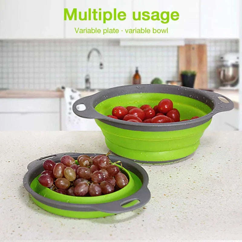 Folding Silicone Colander for Fast Draining and Slim Storage - Image 3
