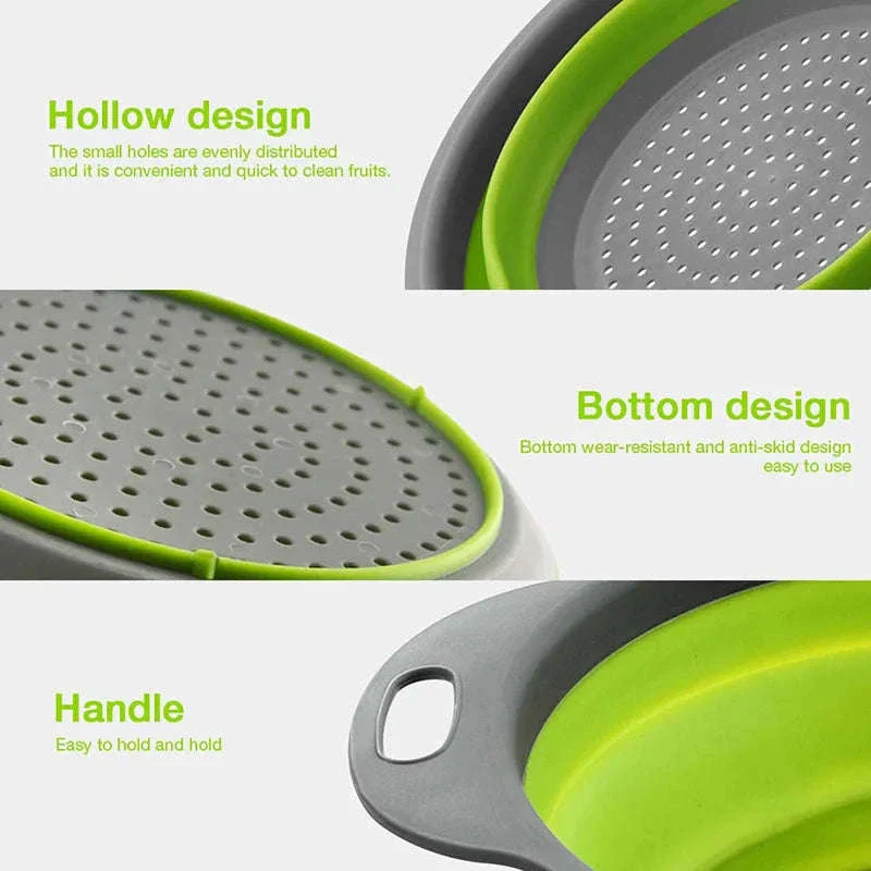 Folding Silicone Colander for Fast Draining and Slim Storage - Image 5