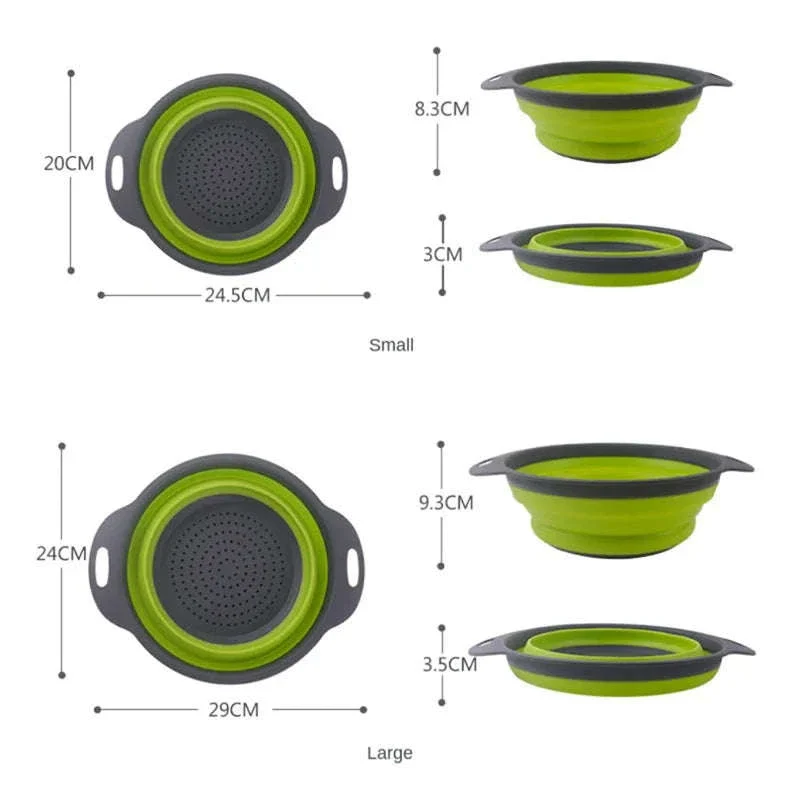 Folding Silicone Colander for Fast Draining and Slim Storage - Image 6