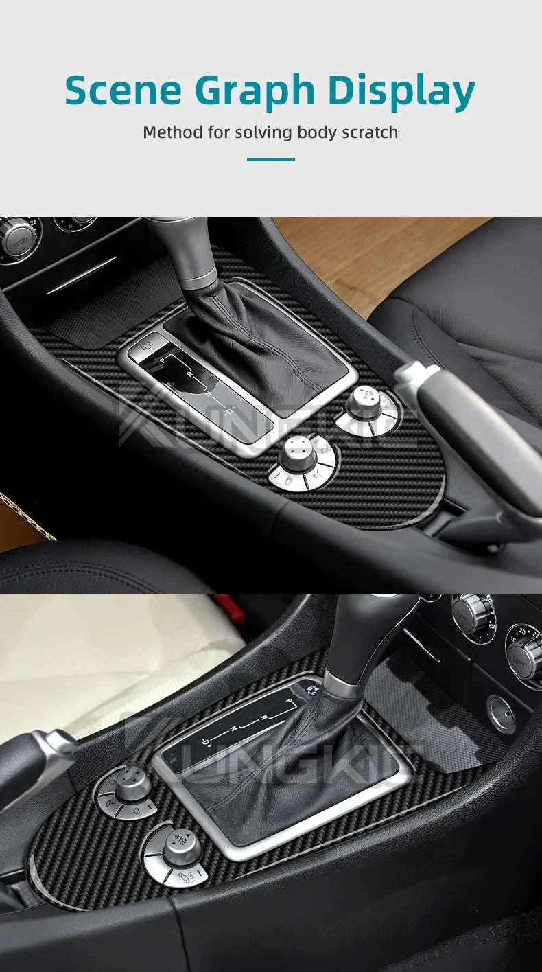 Carbon Fiber Gear Shift Trim Sticker for Mercedes Benz SLK R171 - Image 12