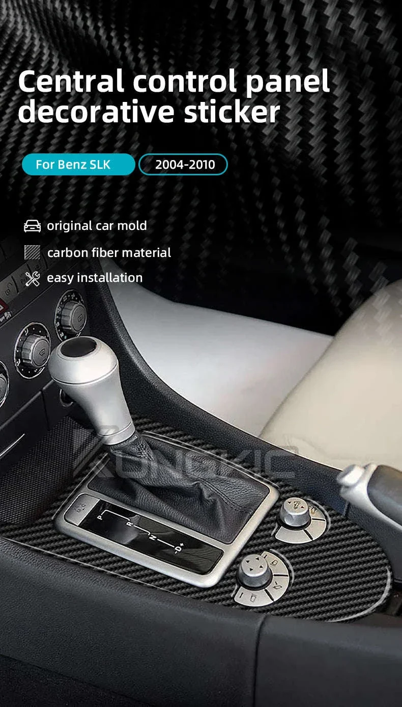 Carbon Fiber Gear Shift Trim Sticker for Mercedes Benz SLK R171 - Image 7