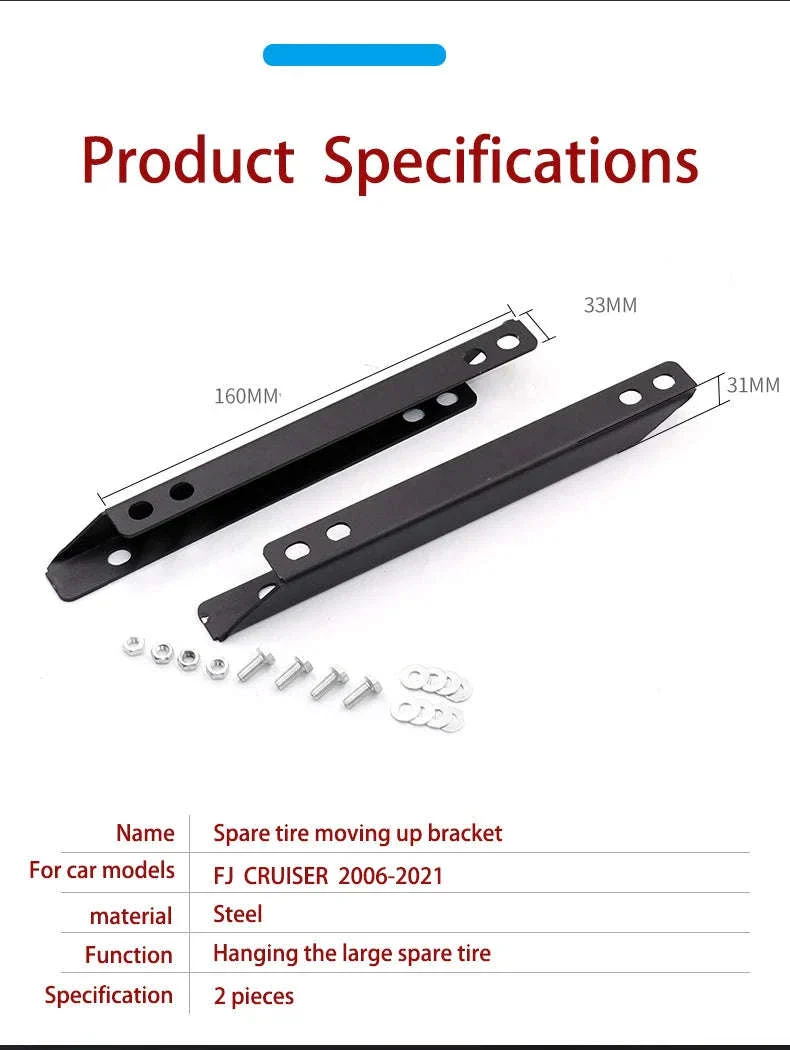 Toyota FJ Cruiser Spare Tire Move Up Bracket Off-Road Accessory - Image 10