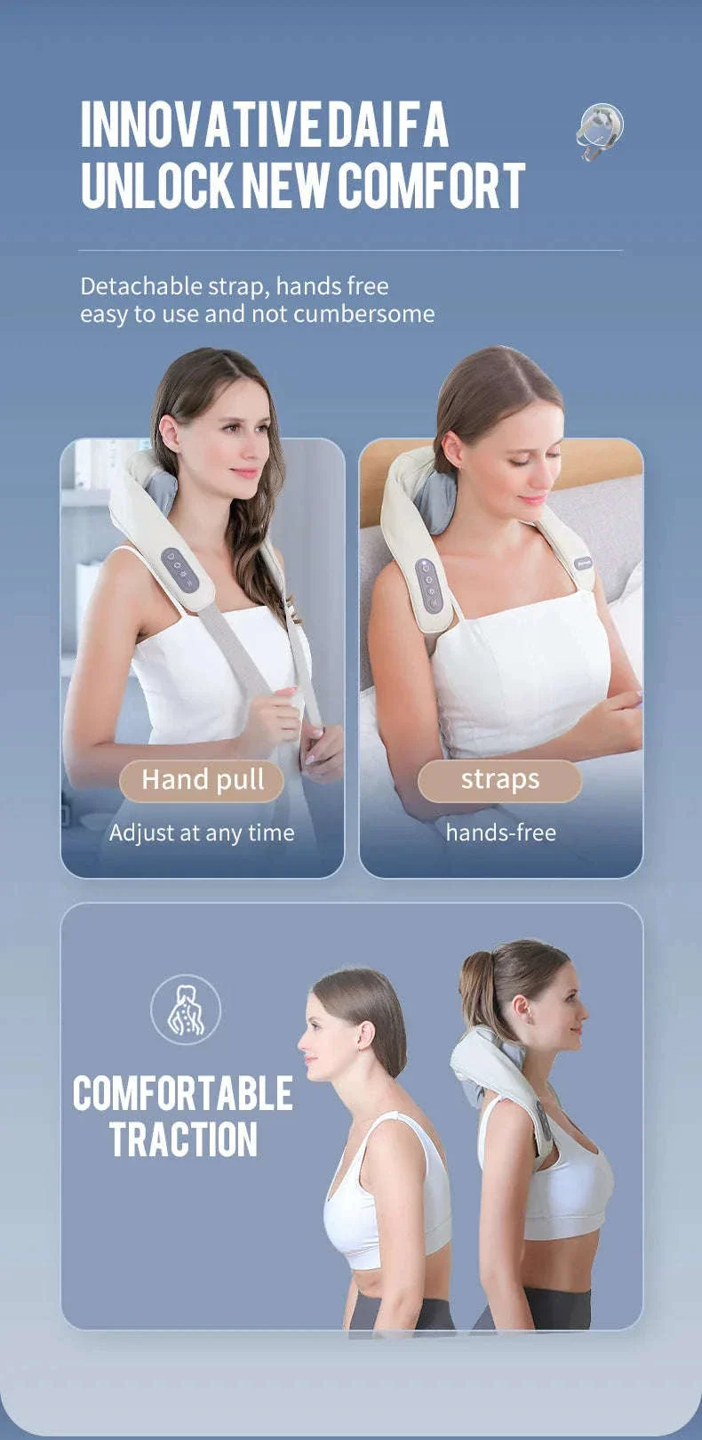 26W Brushless Neck and Shoulder Massager with Heat - Image 14
