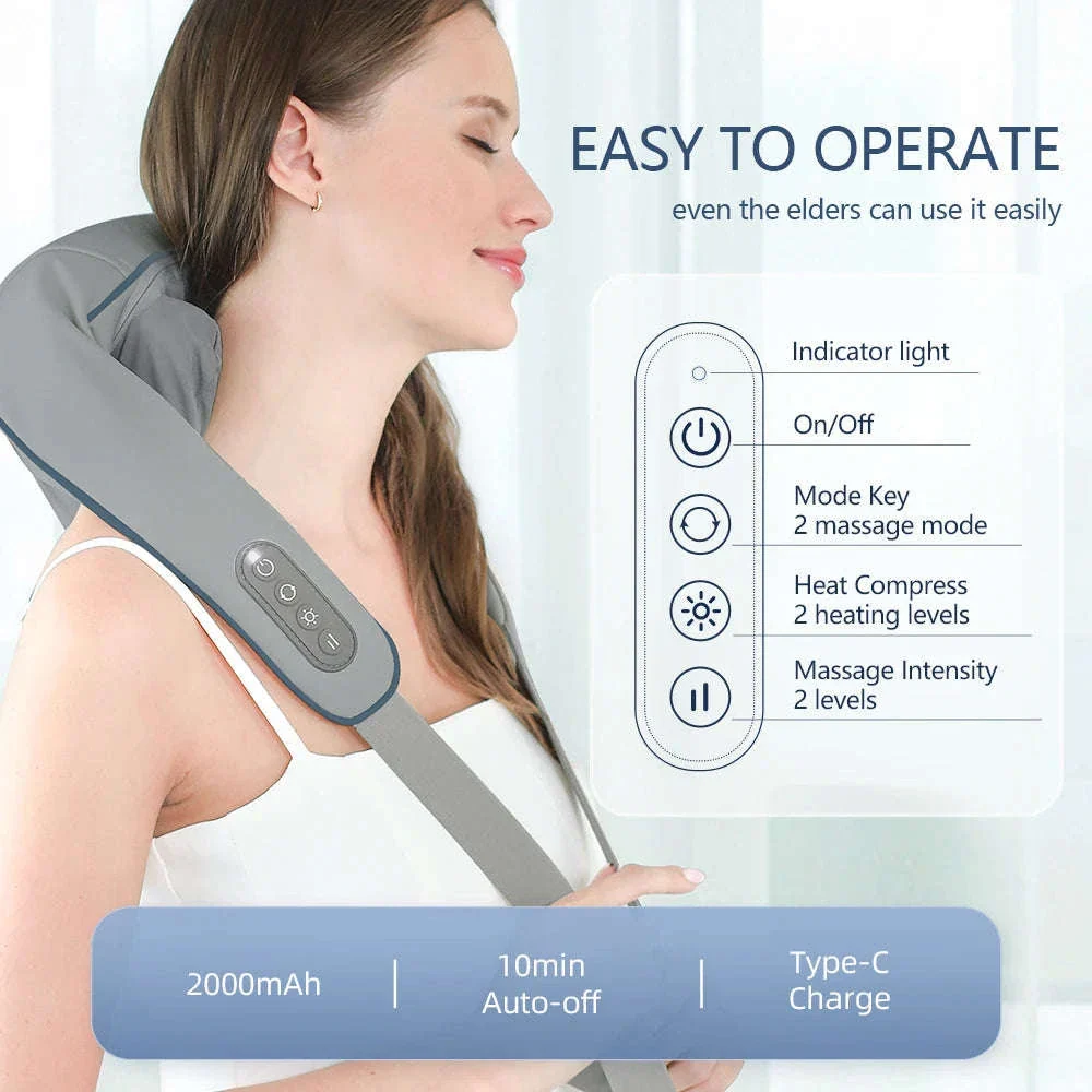 26W Brushless Neck and Shoulder Massager with Heat - Image 36