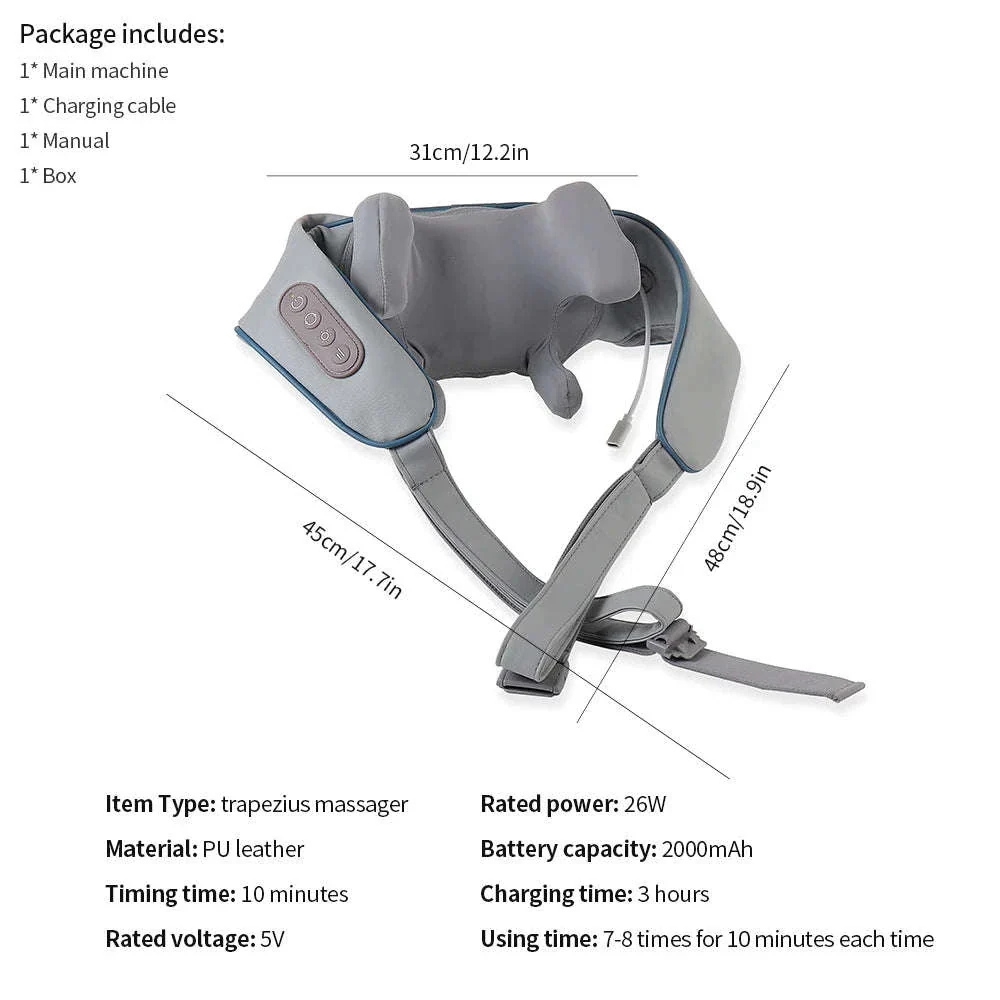26W Brushless Neck and Shoulder Massager with Heat - Image 40