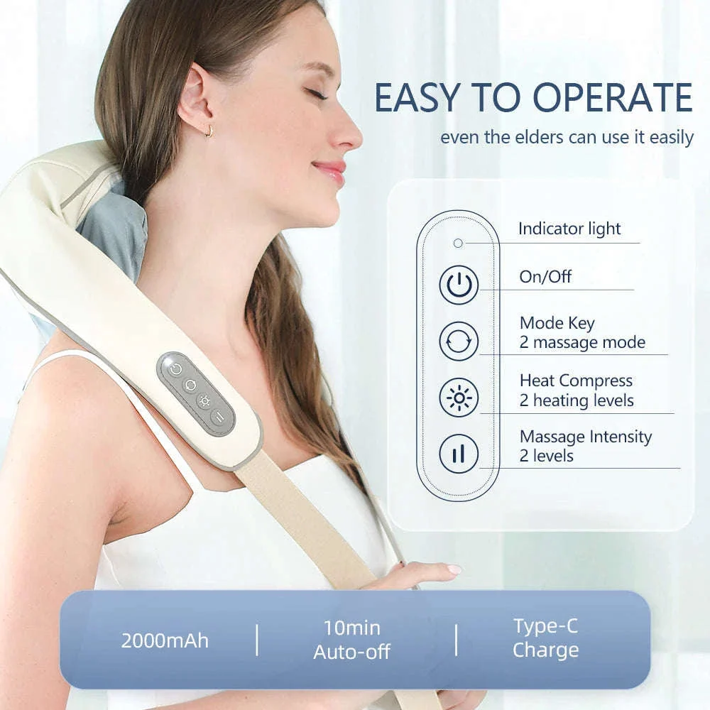 26W Brushless Neck and Shoulder Massager with Heat - Image 6