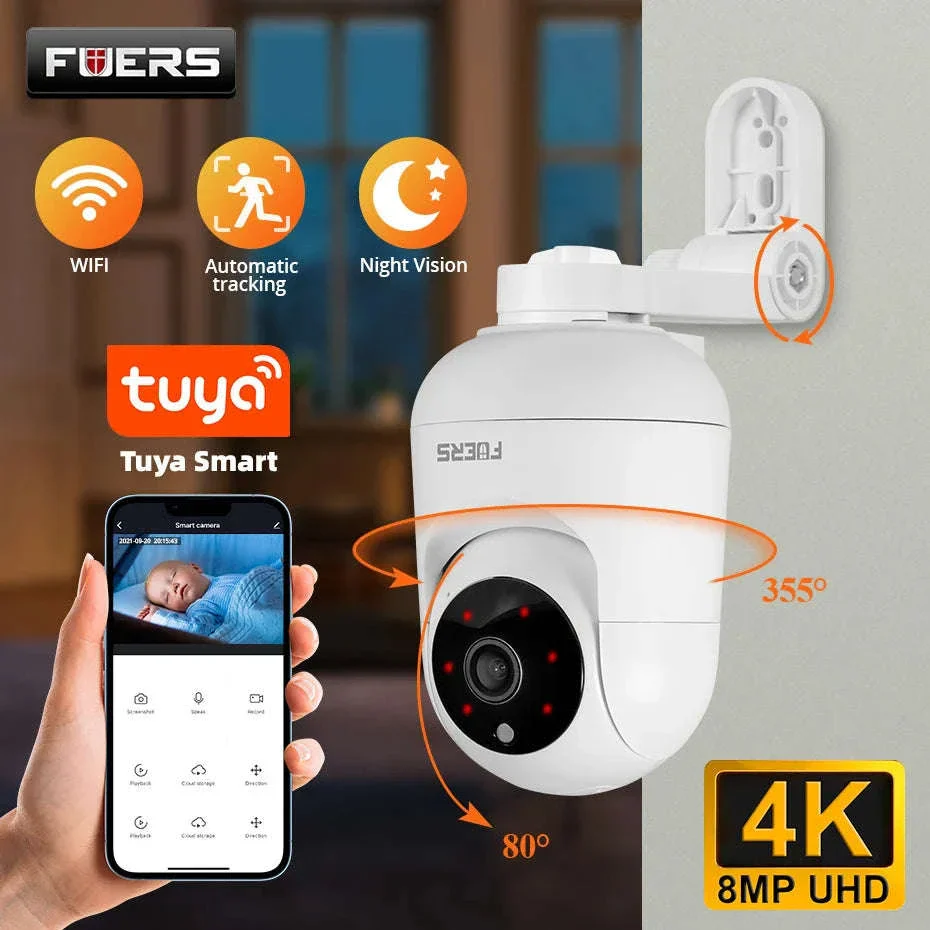 4K 8MP WiFi IP Camera with Smart Tracking and Night Vision