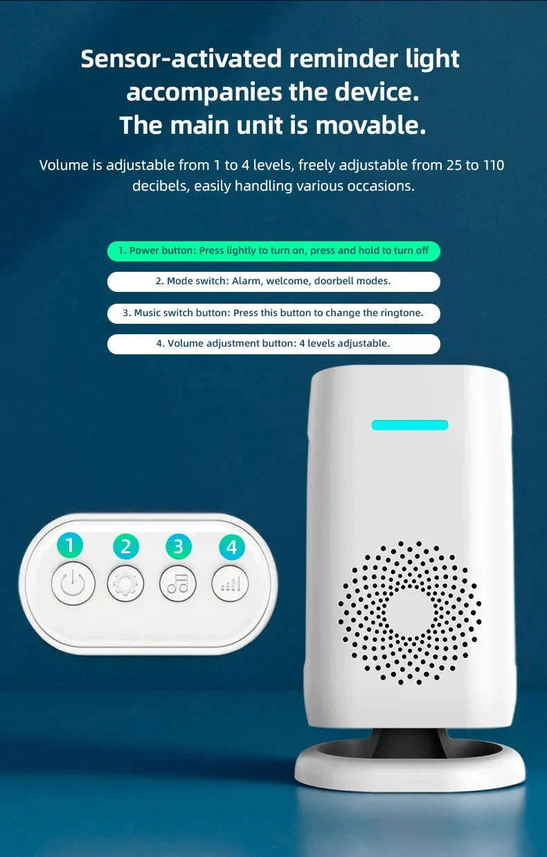 PIR Motion Sensor Welcome Chime Alarm for Shop and Home - Image 20