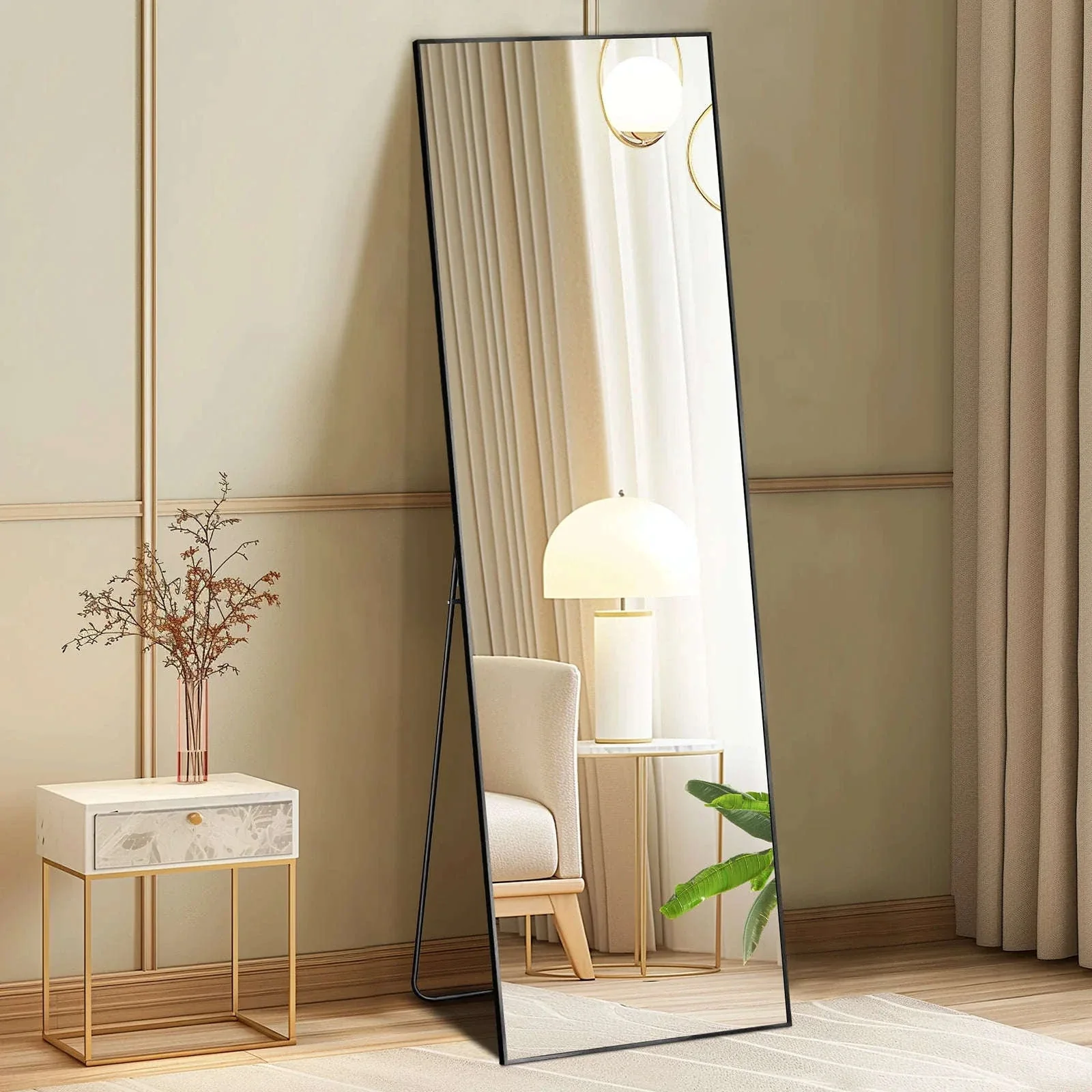64 x 21 Full Body Wall Mirror with Aluminum Alloy Frame - Image 11