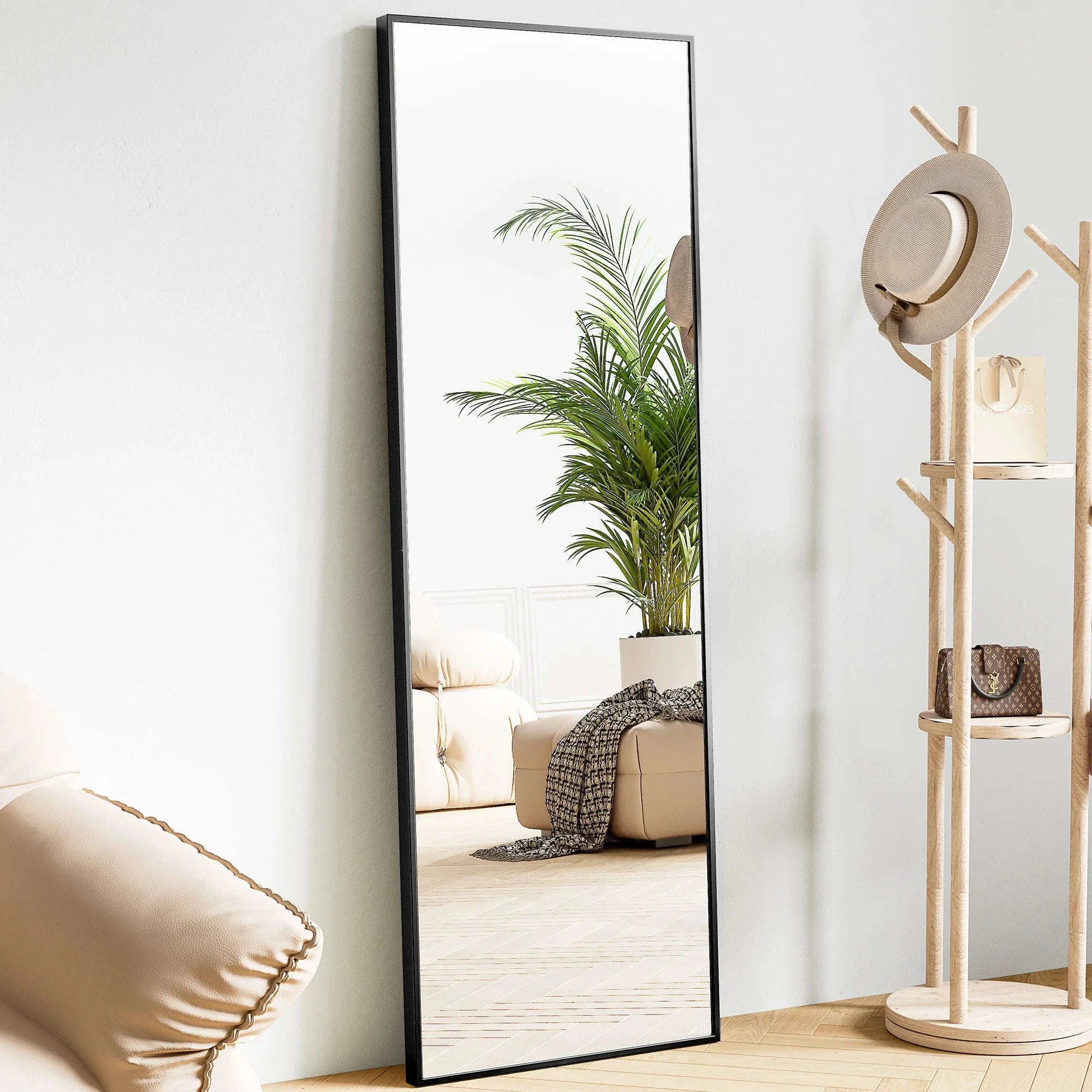 64 x 21 Full Body Wall Mirror with Aluminum Alloy Frame - Image 12