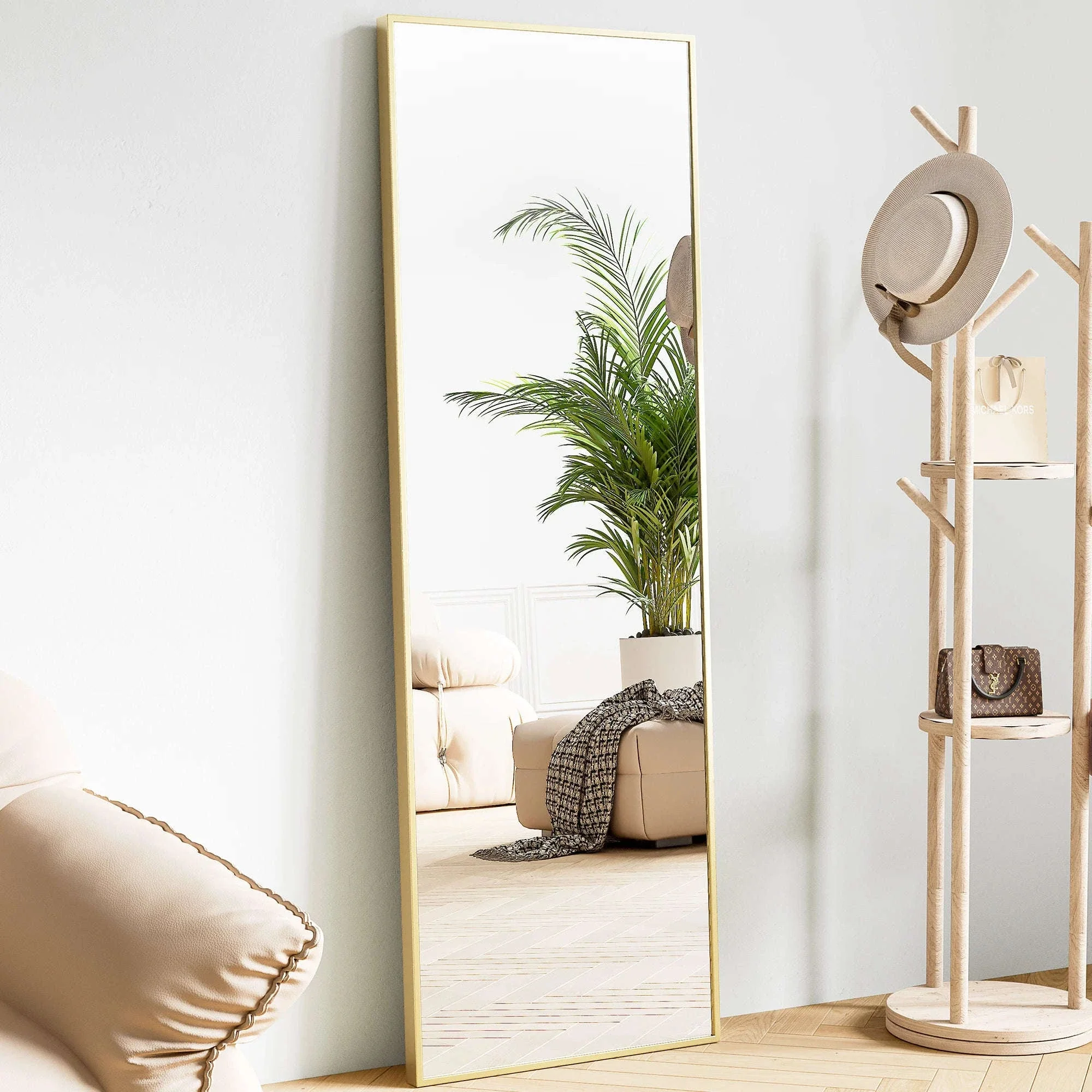 64 x 21 Full Body Wall Mirror with Aluminum Alloy Frame - Image 13