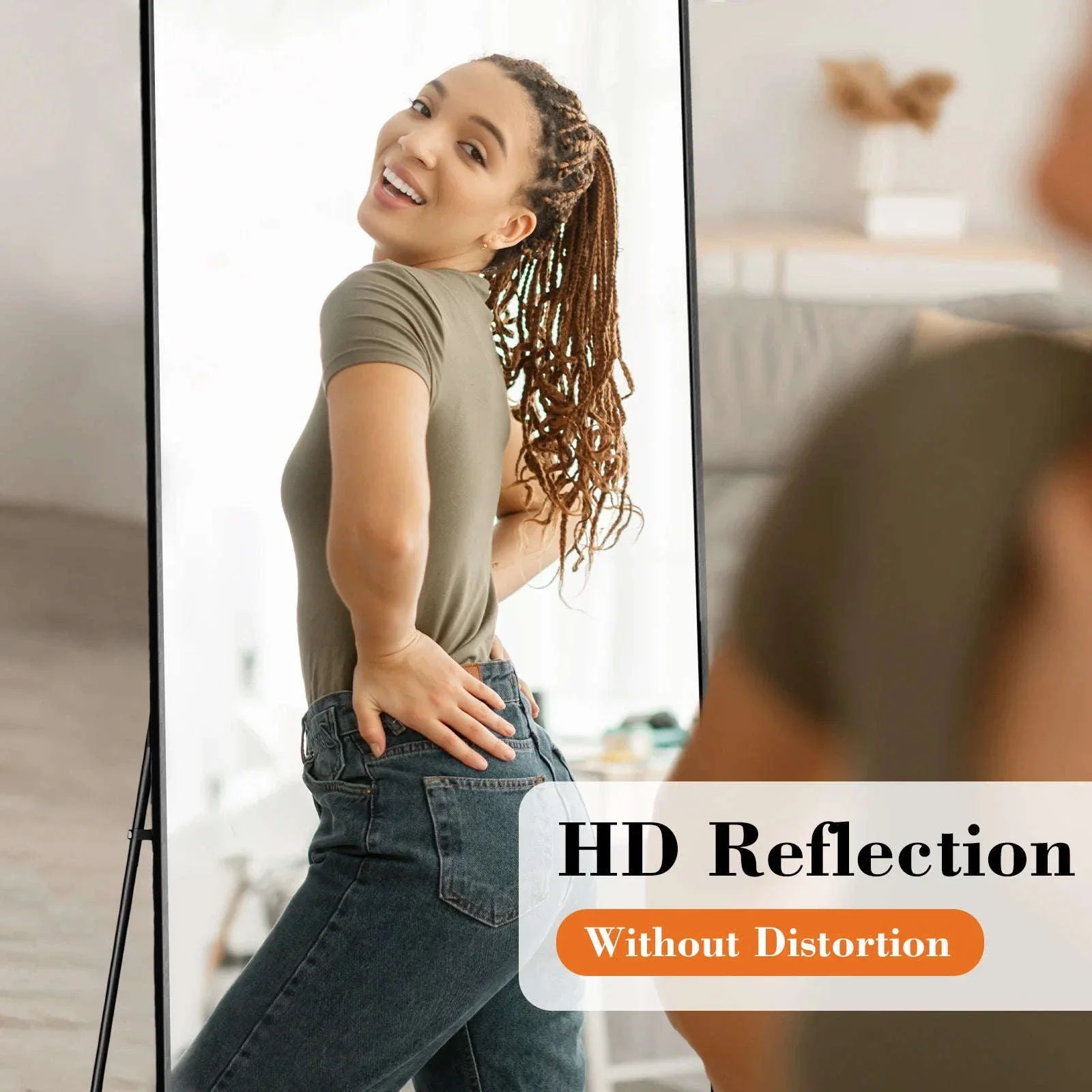 64 x 21 Full Body Wall Mirror with Aluminum Alloy Frame - Image 3