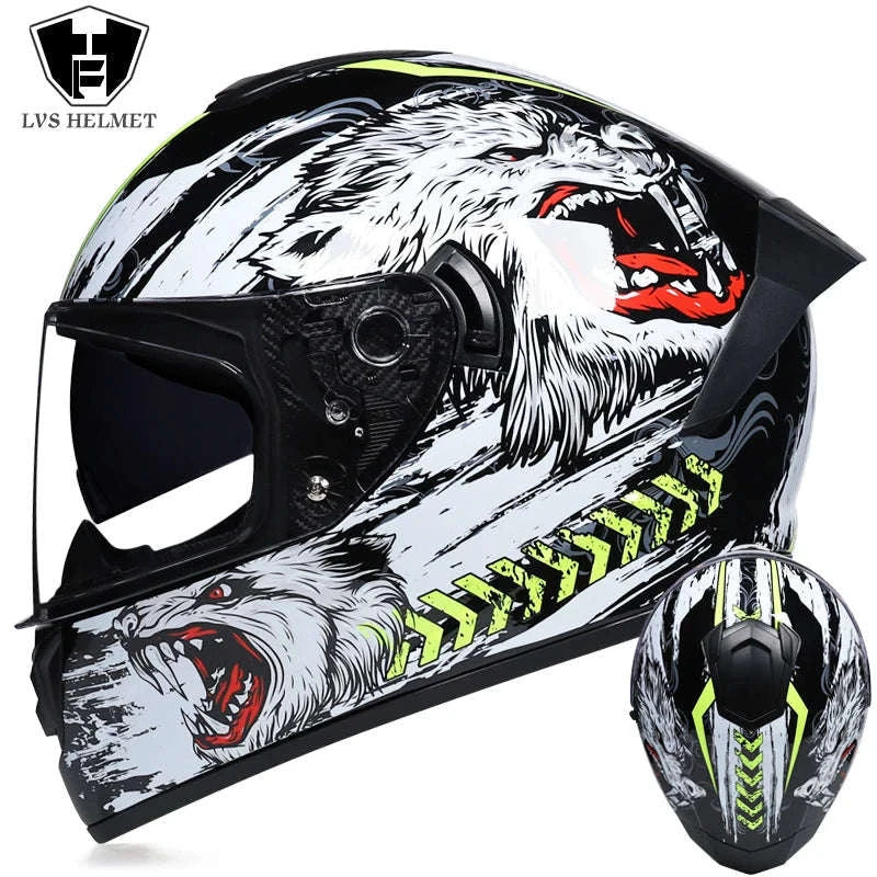 Full Face Motorcycle Helmet for Winter Warmth and Road Protection - Image 32