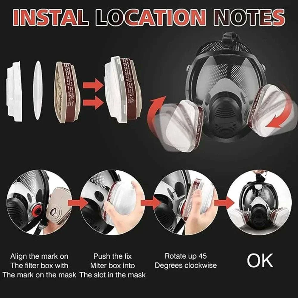 Full Face Respirator Mask Kit 27-in-1 Reusable Safety Protection Set - Image 10