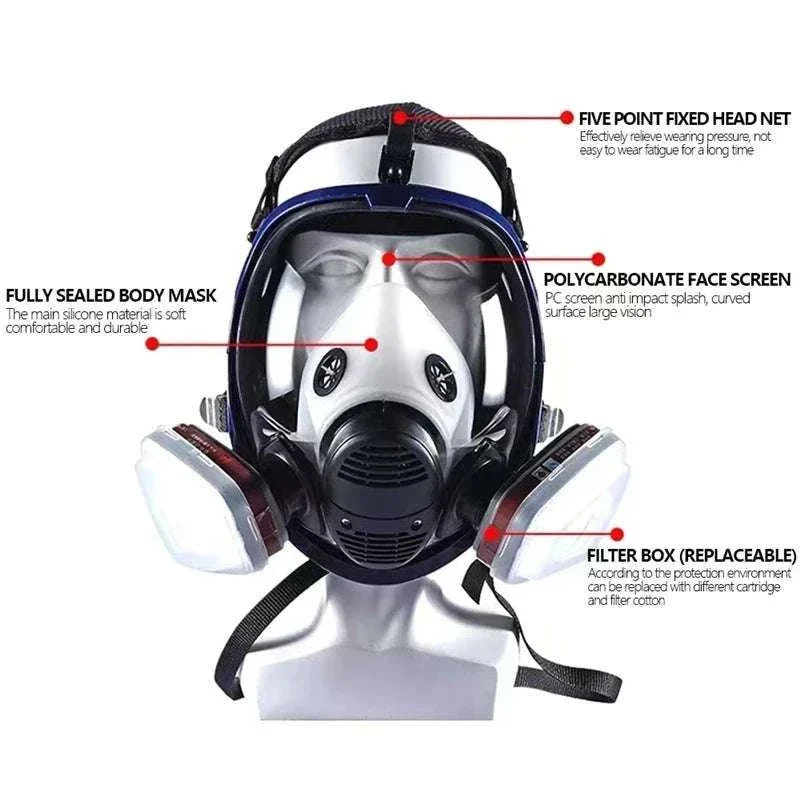 Full Face Respirator Mask Kit 27-in-1 Reusable Safety Protection Set - Image 2