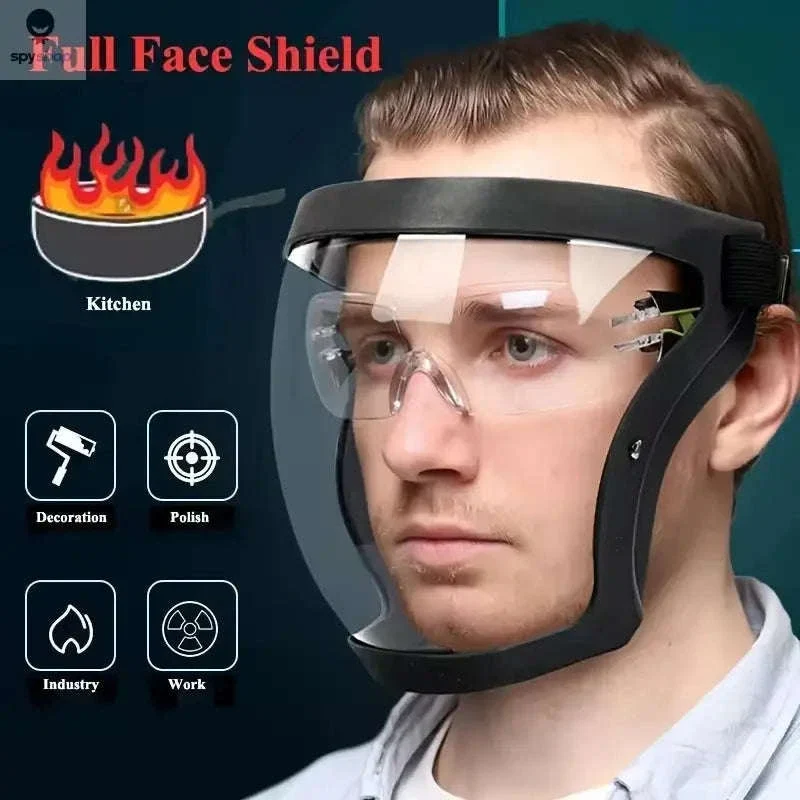 Full-Face Transparent Protection Mask with Clear Vision