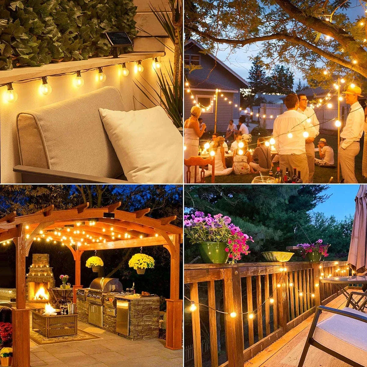 G40 Solar String Lights for Warm Outdoor Ambience - Image 6