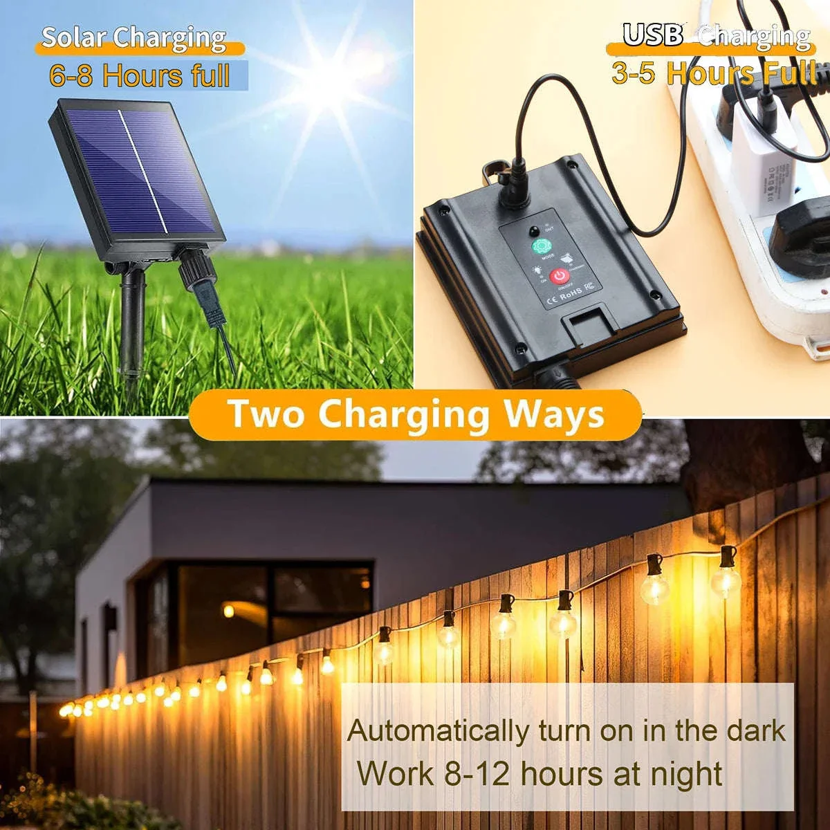 G40 Solar String Lights for Warm Outdoor Ambience - Image 7